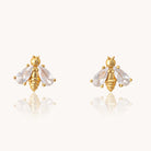 bumblebee bee gold cubic zirconia earrings garden fashion