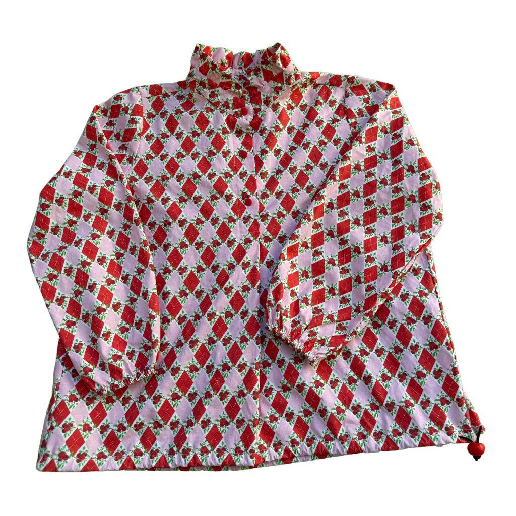 garden fashion Tomato Red Argyle The Katherine Top