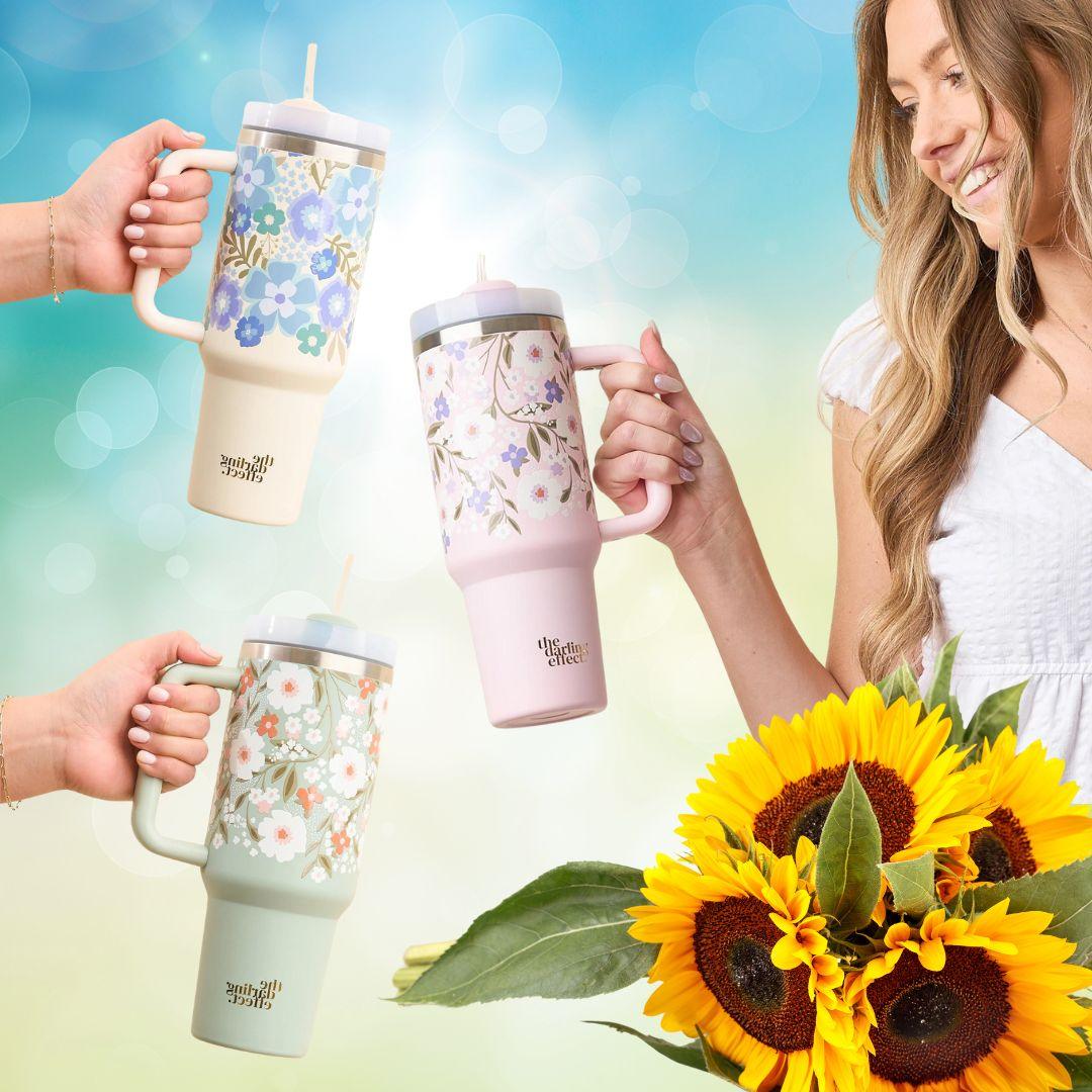 garden tumbler, 40 oz tumbler, water bottle