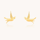 bird earrings garden fashion sterling silver 18K gold